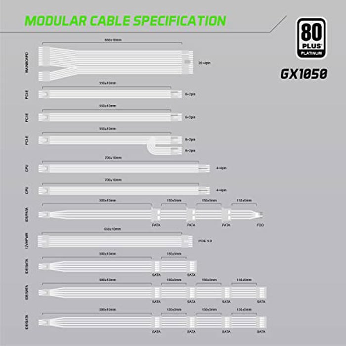 GAMEMAX Rampage Series 1050W White image 6