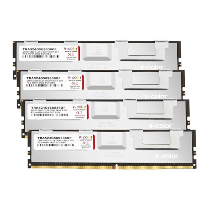 V-Color 512GB (8x64GB) DDR5 5600MHz OC R-DIMM RAM - Specs, Compare