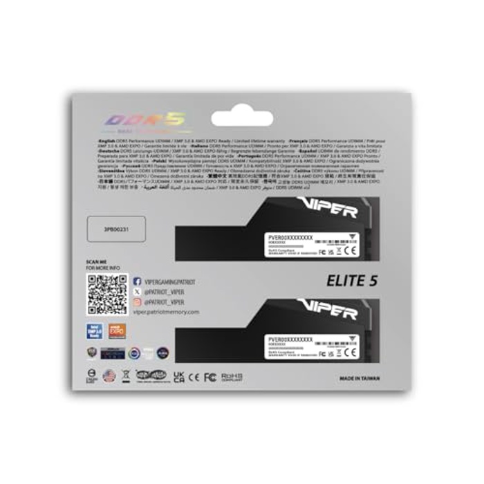 Patriot Viper Elite 5 Ultra RGB 96GB (2X48GB) DDR5 6400 image 6