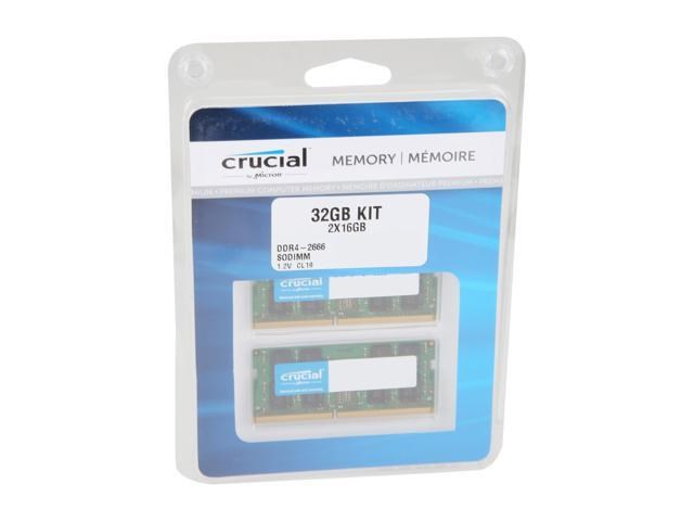 Price history for Crucial 32GB (2 x 16GB) DDR4 2666MHz SODIMM