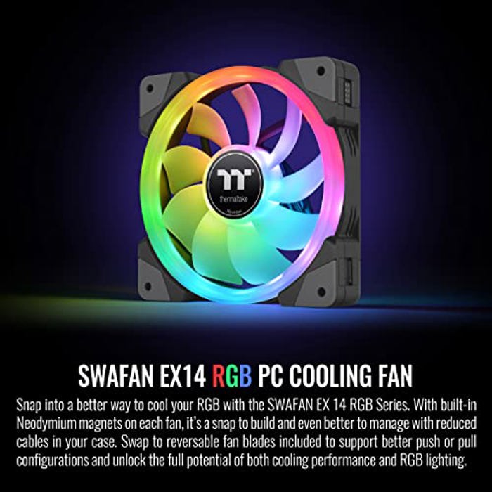Thermaltake SWAFAN EX14 RGB PC Cooling Fan TT Premium Edition - Triple - View #7