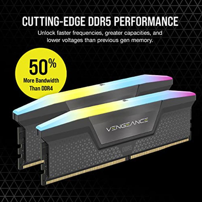 CORSAIR VENGEANCE RGB 32GB (2x16GB) DDR5 6000MHz CL36 AMD image 3