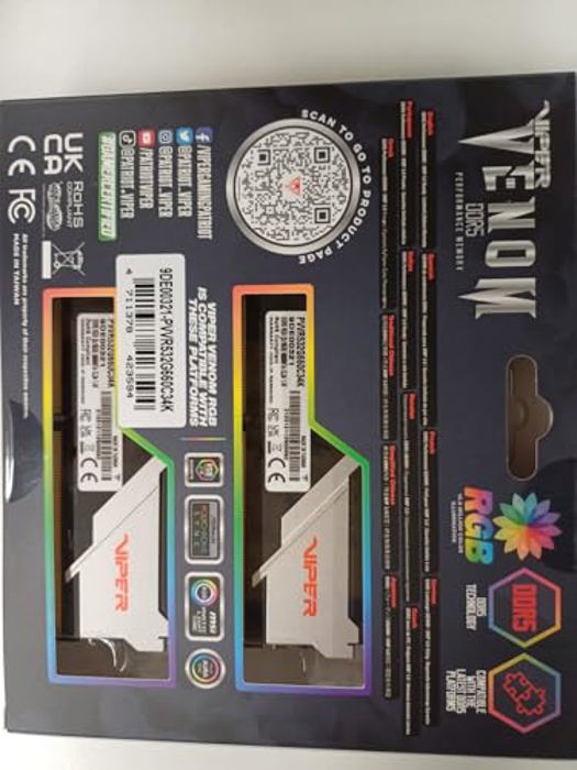 Patriot Viper Venom RGB 32GB (2X16GB) DDR5 6600MHz image 2