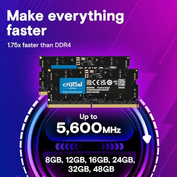 Crucial 64GB (2x32GB) DDR5 5200MHz SODIMM image 3