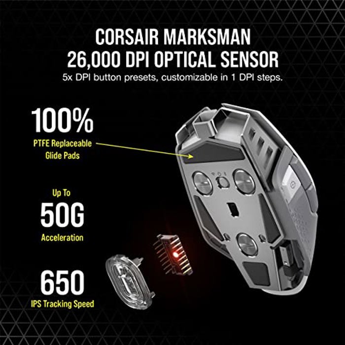 Corsair M65 RGB Ultra Wireless White image 4
