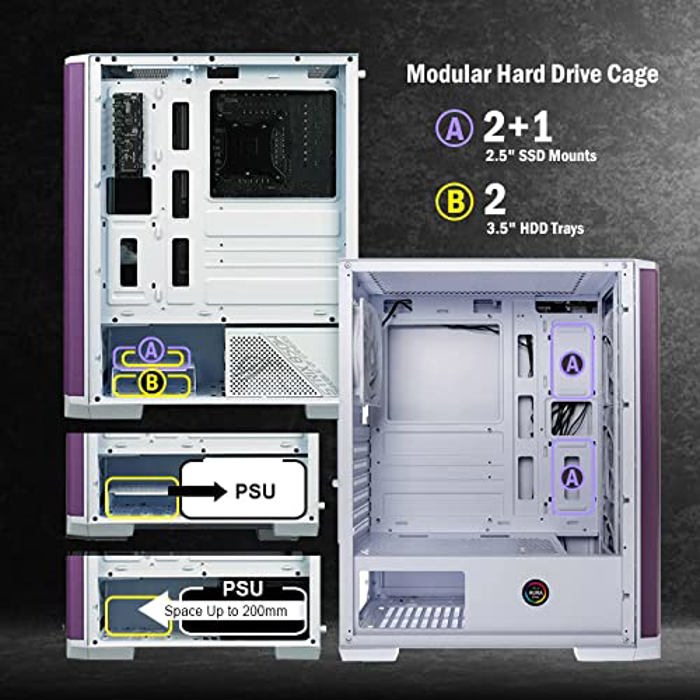 BitFenix Nova Mesh SE TG ARGB White Purple image 5