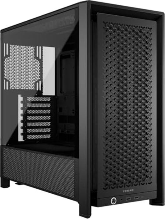 Boîtier PC Corsair Frame 4500X - Moyen-tour En Verre Panoramique, Supporte 2 Radiateurs 360 Mm - Inclut 3 Ventilateurs LX120R RGB Link - Noir