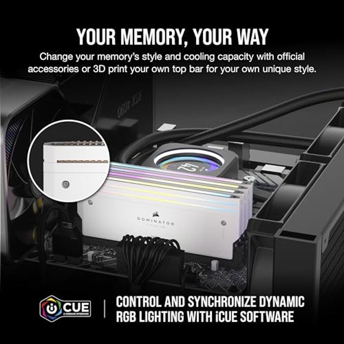 CORSAIR Dominator Titanium RGB 64GB (2x32GB) DDR5 6600MHz White image 4