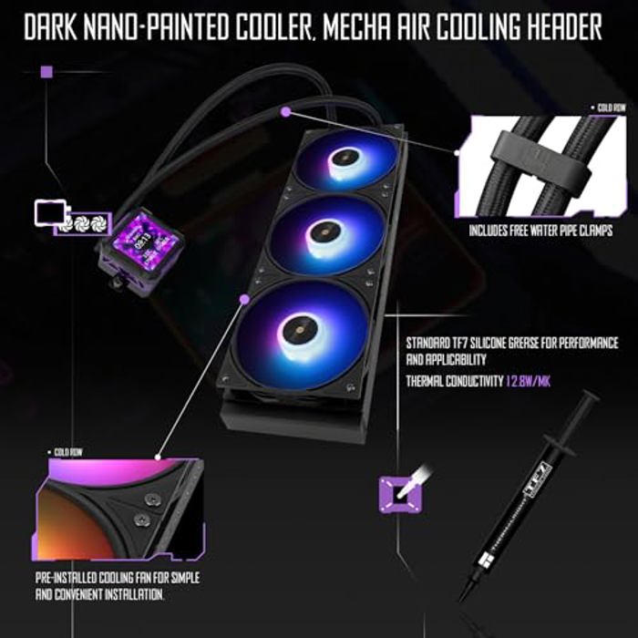 Thermalright FW 240 Negro ARGB V2-240 mm AIO CPU enfriador de líquido