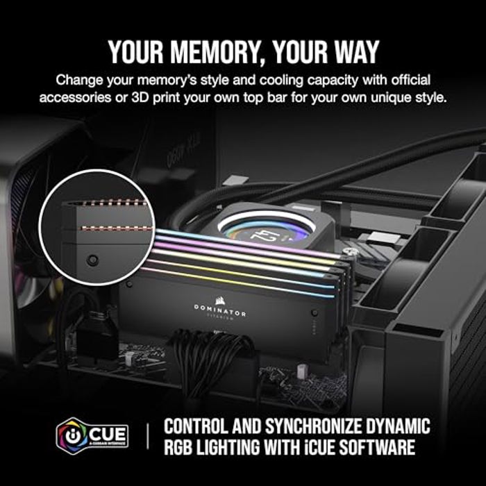 CORSAIR Dominator Titanium RGB 96GB (4x24GB) DDR5 6000MHz image 4