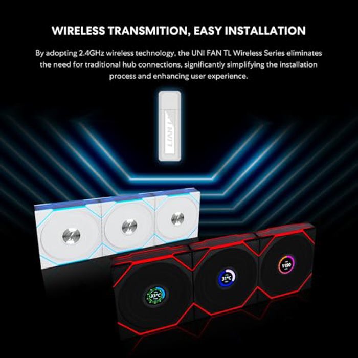 Lian Li UNI Fan TL LCD 120 Wireless Triple Pack White image 2