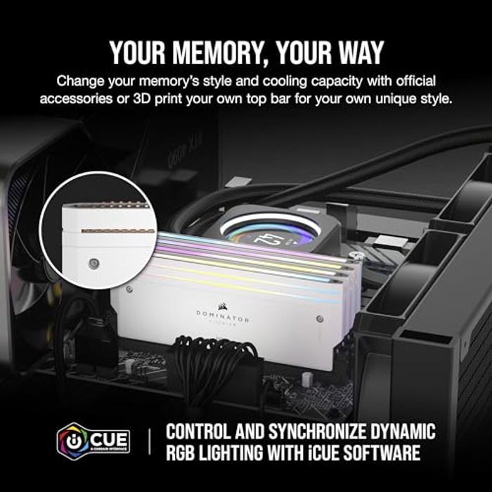 CORSAIR Dominator Titanium RGB 64GB (4x16GB) DDR5 6000MHz White image 4