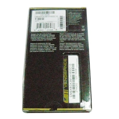 Corsair Vengeance 8GB (1x8 GB) DDR3 SODIMM CMSX8GX3M1A1600C10 image 4