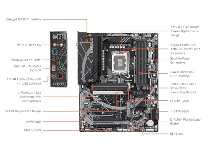 Msi Motherboard GIGABYTE Z790 GAMING PLUS AX LGA 1700 Intel Z790